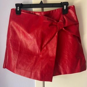 GLAM boutique red leather SKORT